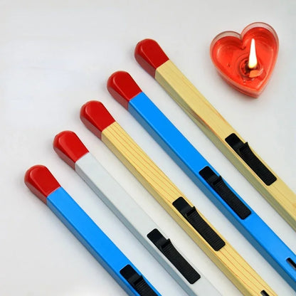 Match-Shaped Open Flame Gas Lighter - Creative Outdoor Kitchen Stove Igniter & Smoking Accessory Gift