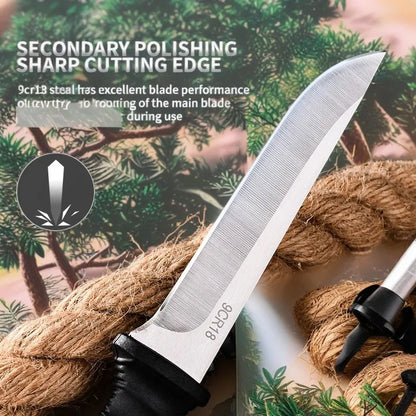 5Cr15Mov Stainless Steel Meat Cleaver – Sharp Boning Knife with Holster & Multifunction Vegetable Peeler