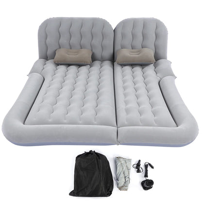 2-in-1 Car Travel Bed Inflatable Mattress — Soft PVC Flocking Sleeping Cushion for Car & SUV