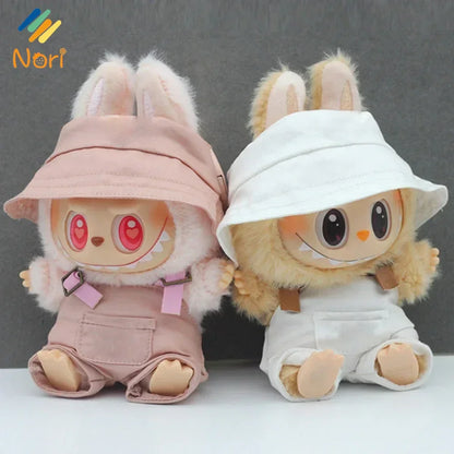 Solid Color Fisherman Hat for 17cm Labubu Doll – Cotton Doll Accessories (Hat Only, No Doll Included) | Cute Collectible Outfit Accessory
