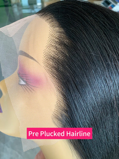 Raw Vietnamese Human Hair Lace Front Wig – 13x6 Bob, Straight Natural Black, 250% Density, 100% Human Hair