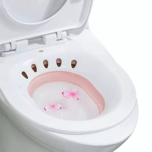Woman's Folding Toilet Bidet Postpartum Bath Seat - Self-Cleaning Hip Irrigator for Perineum Soaking - Hemorrhoid Treatment Care