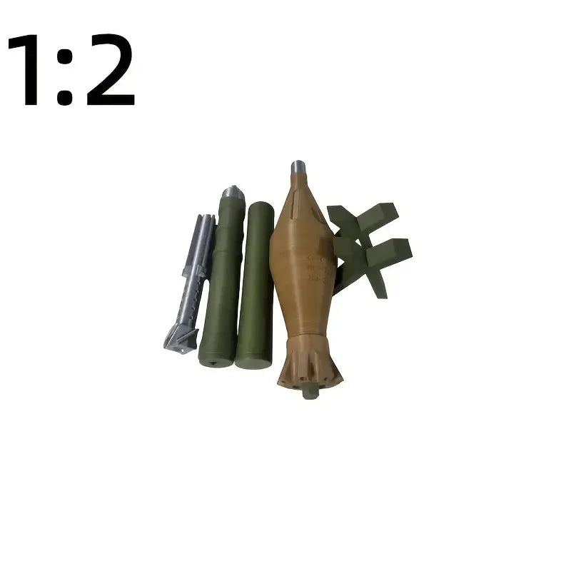 1:1/1:2 Scale RPG Rocket Model – High-Strength ABS with Folding Fins & Removable Cover for Home, Office, and Airsoft Gun Display