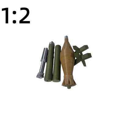 1:1/1:2 Scale RPG Rocket Model – High-Strength ABS with Folding Fins & Removable Cover for Home, Office, and Airsoft Gun Display