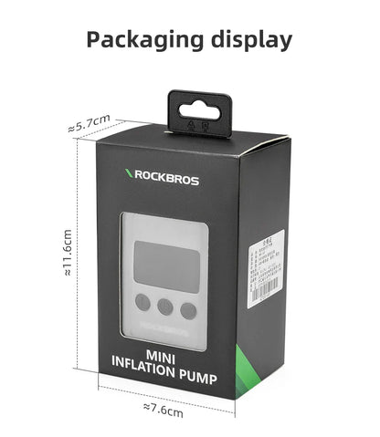 ROCKBROS 150 PSI Portable Bike Air Pump – Digital Tire Inflator, Rechargeable Mini Compressor