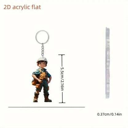 2D Flat Taekwondo Kung Fu Acrylic Keychain – Car Rearview Mirror and Backpack Pendant Accessory Gift