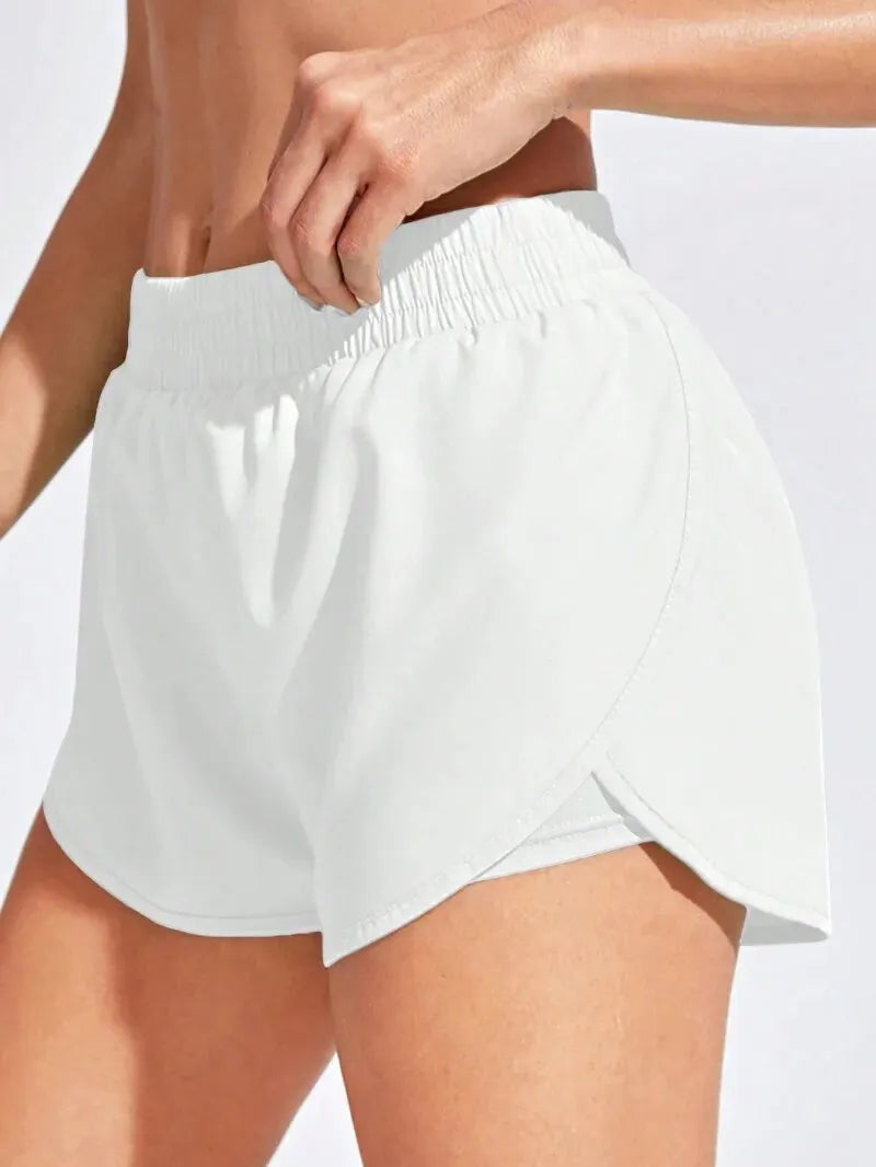 Women’s Yoga & Fitness Shorts – Elastic Running Workout Leggings for Gym, Sport & Activewear