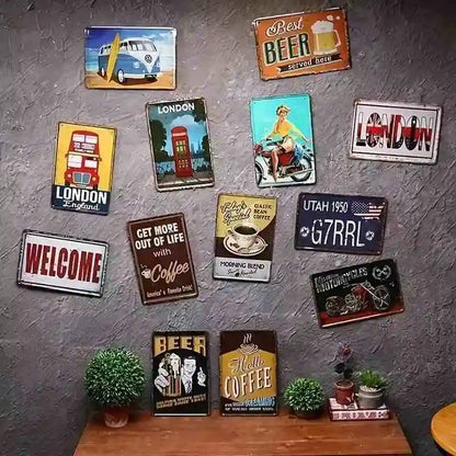 2D Bullet Design Metal Wall Decor - Flat Vintage Outdoor Home Art