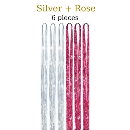 48-Inch Hair Tinsel Kit – 1200 Strands, 12 Colors Sparkling Fairy Hair Extensions with Tool