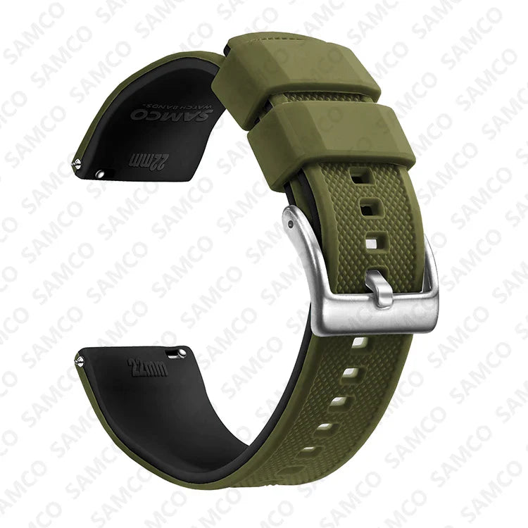 Premium Silicone Watch Band – Quick Release Rubber Strap, 18mm 20mm 22mm Replacement Watchband