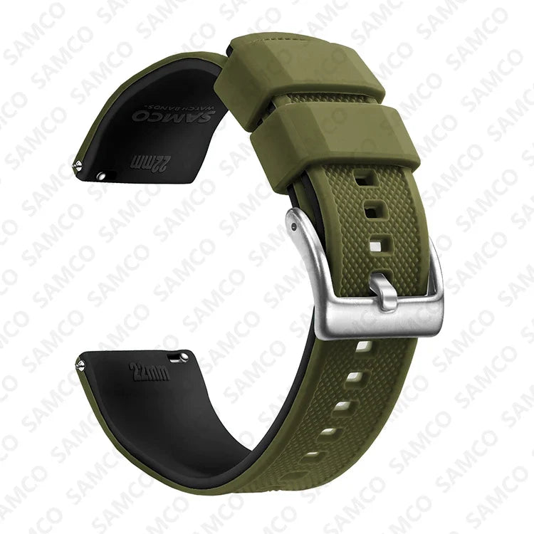 Premium Silicone Watch Band - Quick Release Rubber Replacement Strap for 18mm 20mm 22mm Watches