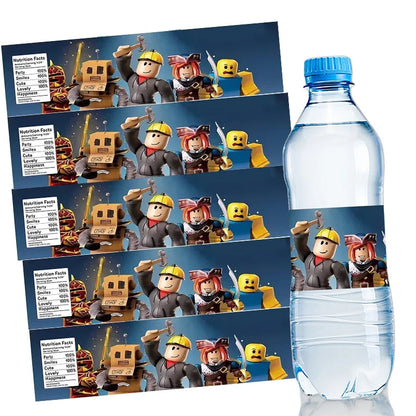 10PCS Roblox Stickers — Water Bottle Labels & Party Decorations for Kids Birthday or Baby Shower