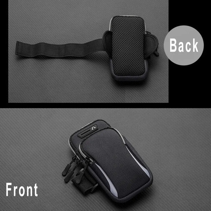 Waterproof Phone Arm Bag with Headphone Jack - Breathable Sports Running Bag - Gym Mobile Phone Holder