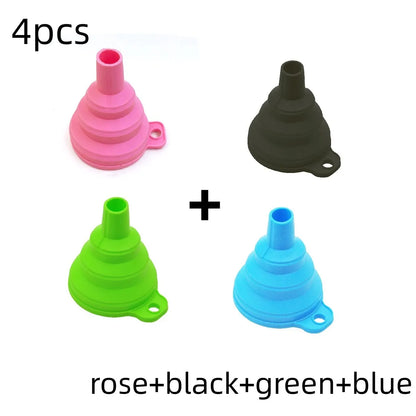 Mini Silicone Foldable Funnel - Collapsible Portable Funnel for Kitchen, Oil, Fuel & More