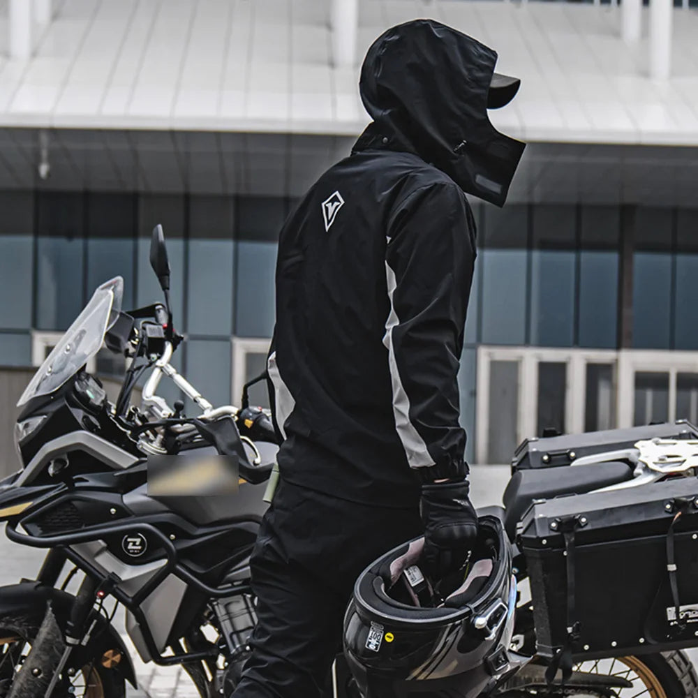 Motorcycle Raincoat Suit - Rainstorm Prevention Jacket & Pants, Camping, Hiking, Fishing, Moto Rain Gear for Riders