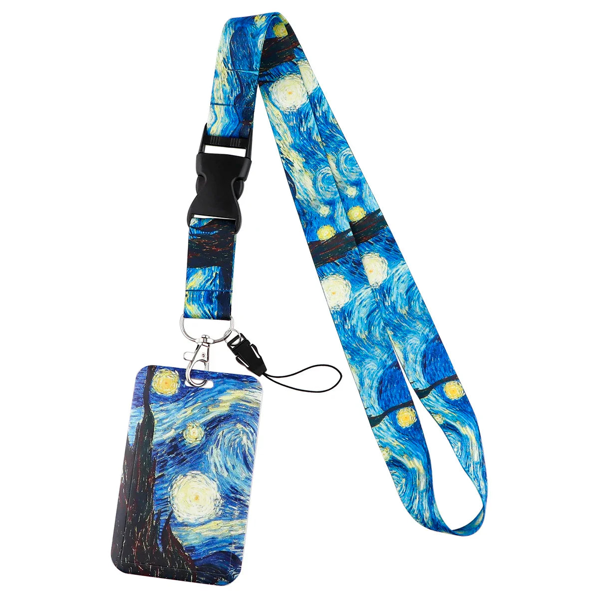 Van Gogh Starry Night Art Neck Strap Lanyard – Keychain Badge Holder for ID, Credit Card & Keys Accessories