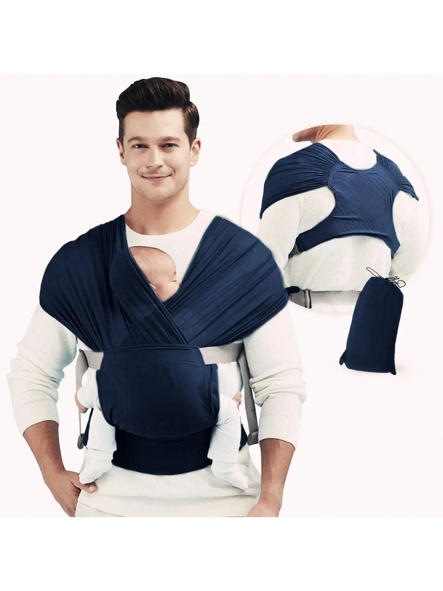 Adjustable Newborn Baby Sling - Soft Breathable Air Mesh Wrap Carrier with Hip Seat Support