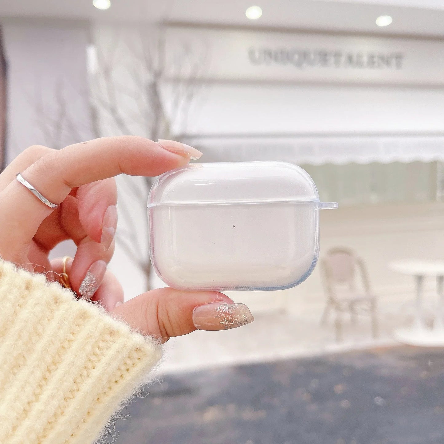 Stylish Black & Clear AirPods Case – Protective Cover for AirPods 2, 3, 4, Pro & Pro 2 | Gift for Boyfriend