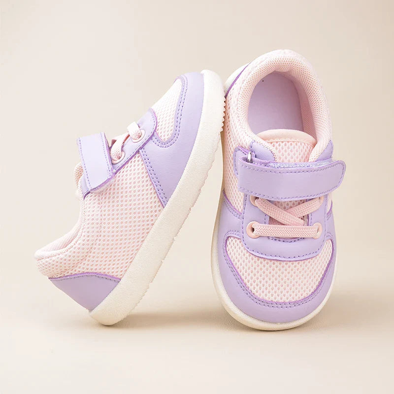 Girls Pink Low Top Sports Sneakers – Soft Casual Flat Shoes for Daily Outdoor Wear