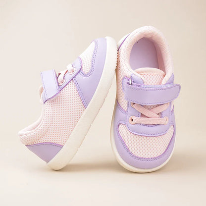 Girls Pink Low Top Sports Sneakers – Soft Casual Flat Shoes for Daily Outdoor Wear