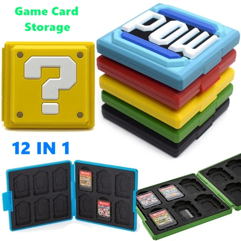 12-in-1 Hard Game Card Storage Case for Switch OLED – Cartridge & Micro SD Memory Card Holder for NS Games