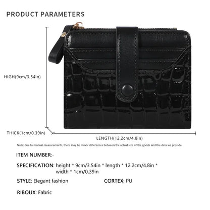 Elegant Women’s Multi-Card Wallet – PU Leather Double Zip Clutch Purse with Crocodile Pattern Storage Bag