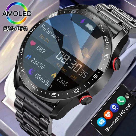 2024 New Bluetooth Call Smartwatch for Men – 360x360 HD Display, Heart Rate, ECG+PPG, Fitness Tracker for Huawei