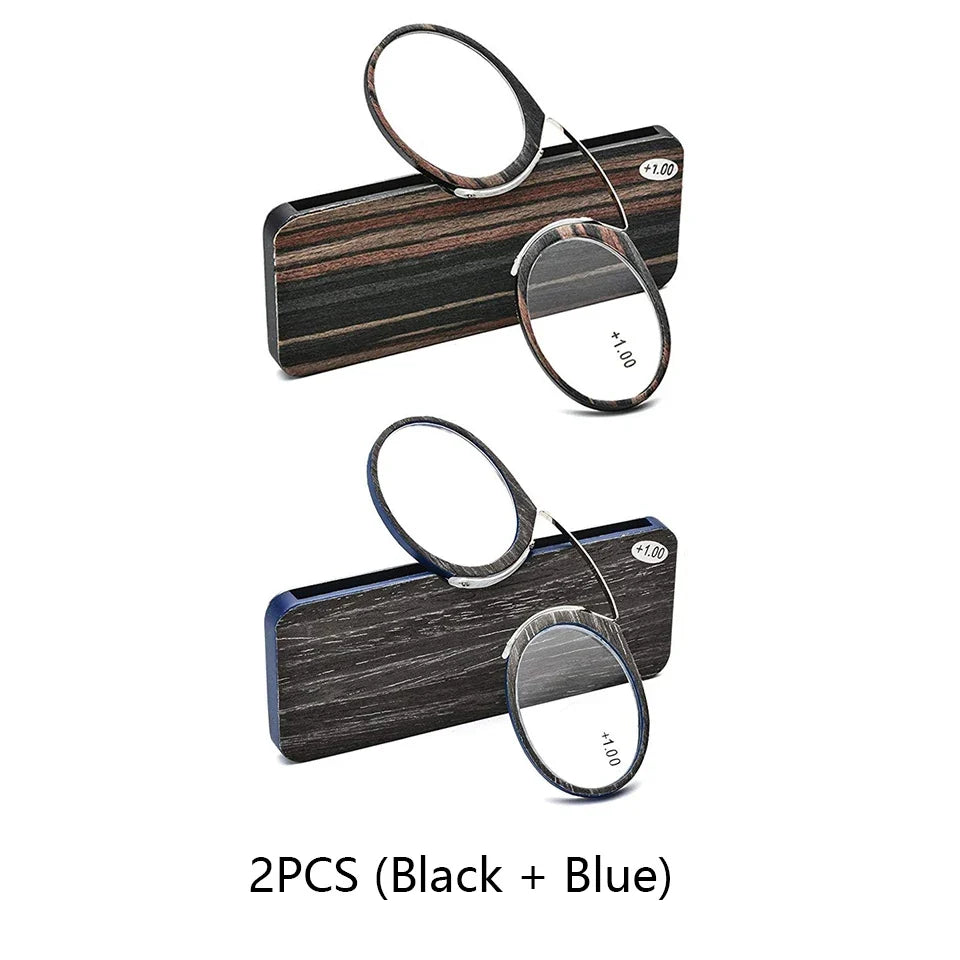 NONOR Magnifying Nose Clip Reading Glasses - Ultralight TR90 No Arm Portable Eyewear with Case +1.0 to +3.0 Lens