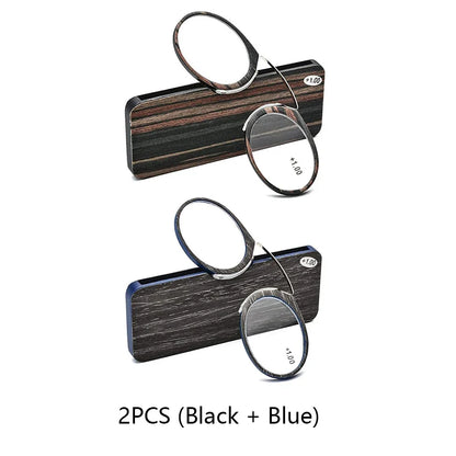 NONOR Magnifying Nose Clip Reading Glasses - Ultralight TR90 No Arm Portable Eyewear with Case +1.0 to +3.0 Lens