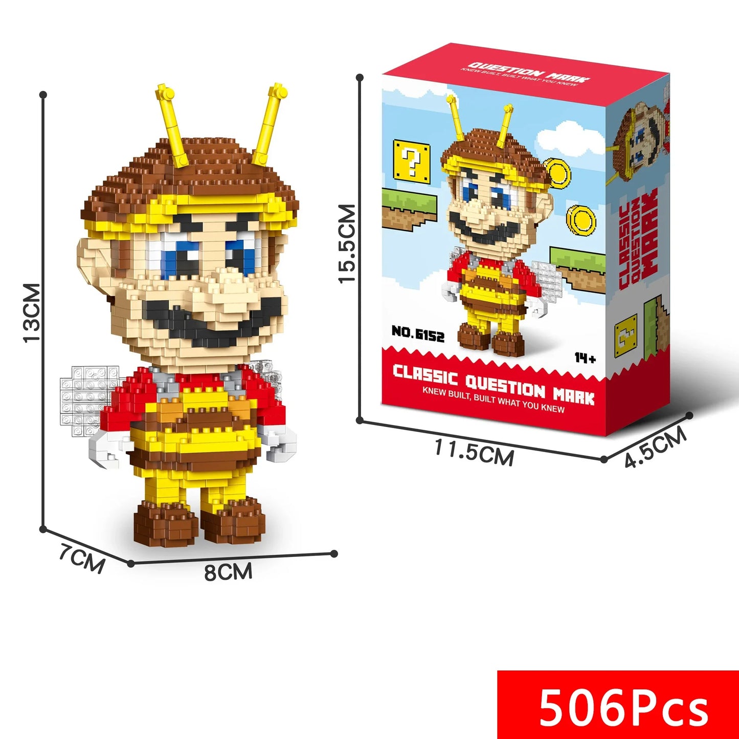 Super Mario Bros Building Block Figures – Mario, Luigi, Yoshi & Bowser Toy Set for Kids
