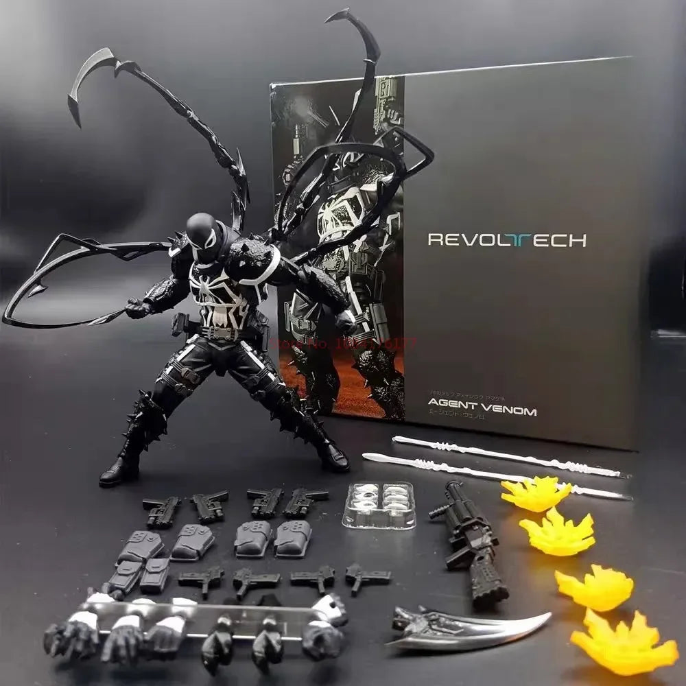 New Venom Revoltech Amazing Yamaguchi Figure – Agent Venom Anime Model, Eugene Thompson Collectible Toy, Gift Edition