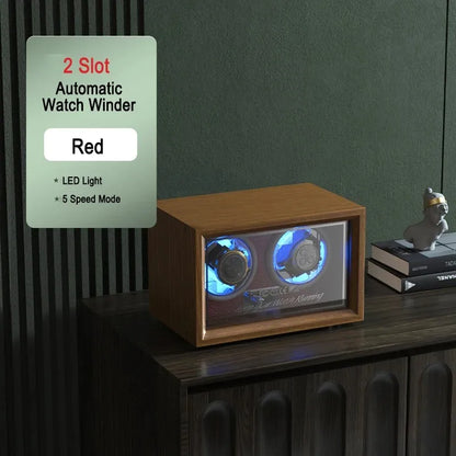 IBBETON Luxury Wood Watch Winder – High-End Automatic Watch Box (2/4/6 Slots) with Mabuchi Mute Motor & Storage Cabinet