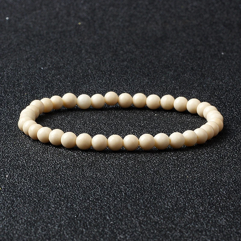 4mm Natural Stone Bead Stretch Bracelet for Men & Women – Agate Lava Handmade Reiki Crystal Jewelry