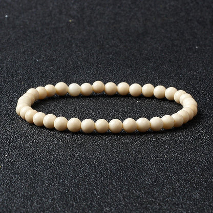 4mm Natural Stone Bead Stretch Bracelet for Men & Women – Agate Lava Handmade Reiki Crystal Jewelry