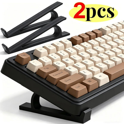 Portable Ergonomic Keyboard Riser Stand – Adjustable Tilted Design Plastic Computer Keyboard & Monitor Holder for Improved Typing Posture