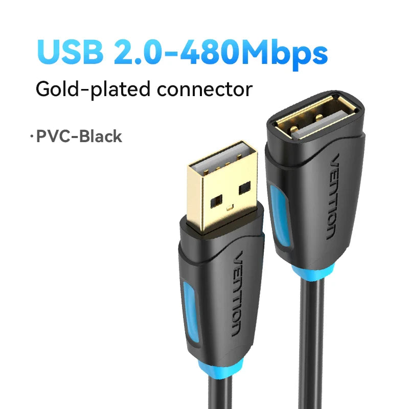 Vention USB 3.0 Extension Cable – High-Speed Data Extender Cord for PC, Smart TV, Xbox One & SSD | USB 2.0/3.0 Compatible Cable