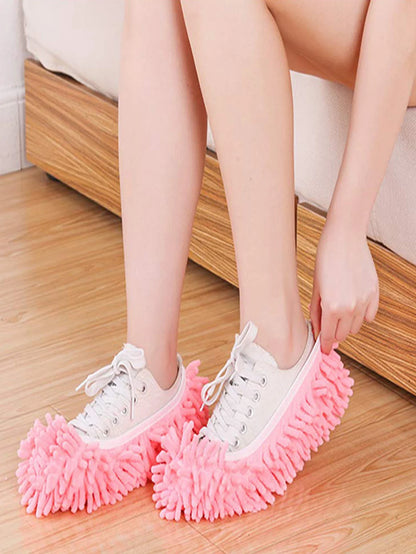 2PCS Chenille Dust Mop Slippers - Multi-Function Foot Socks Mop Caps for Effortless Floor Cleaning