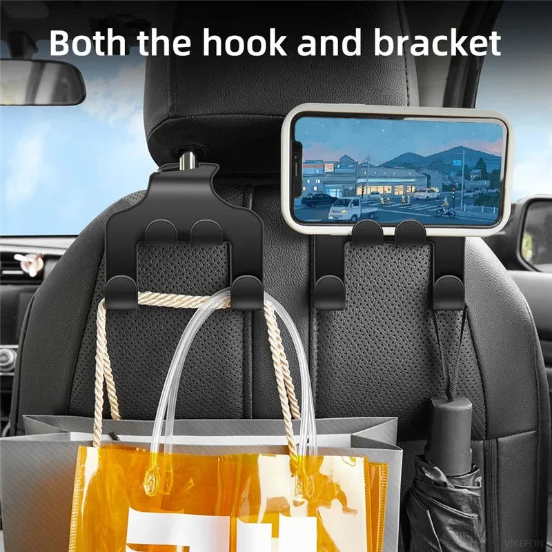 Car Back Seat Hook Phone Holder - Headrest Stand for iPhone, Samsung & All Phones