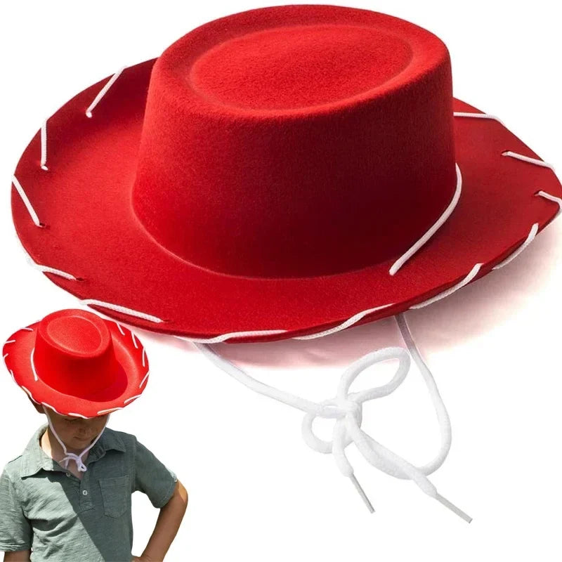 Kids Cowboy Western Hat - Brown Red Costume Accessory for Halloween, Birthday & Theme Parties