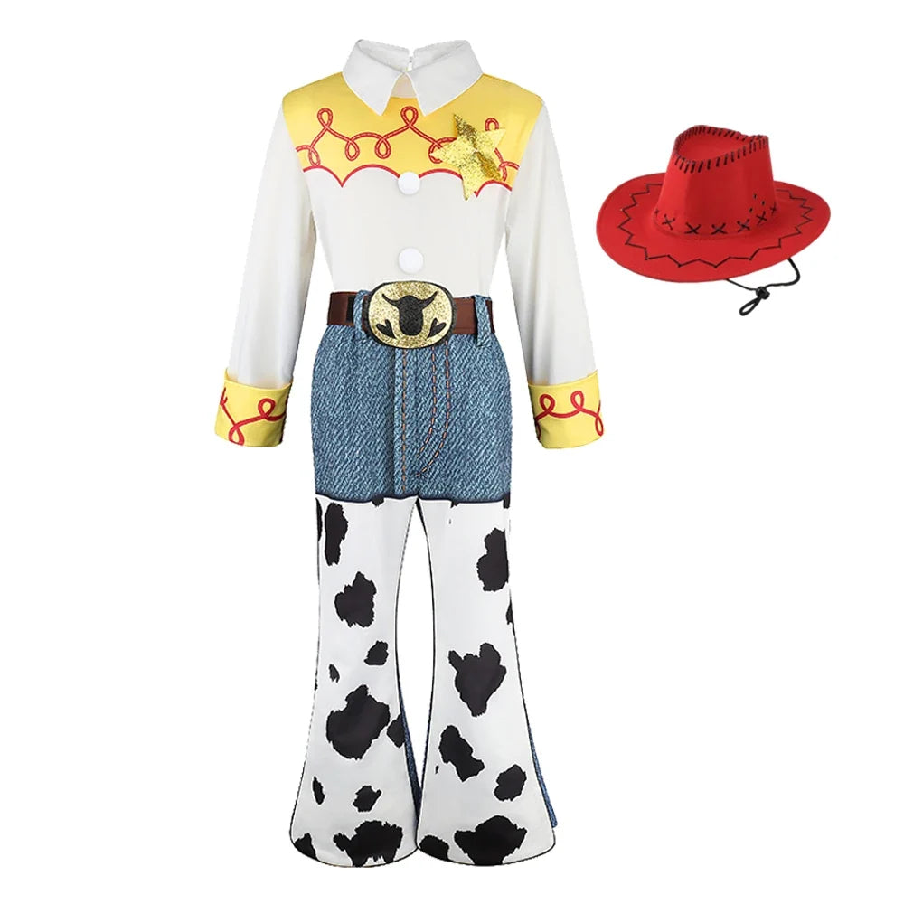 Toy Story Kids Costume - Jessie, Buzz & Woody Halloween Cosplay Jumpsuit for Girls & Boys, Carnival Outfit