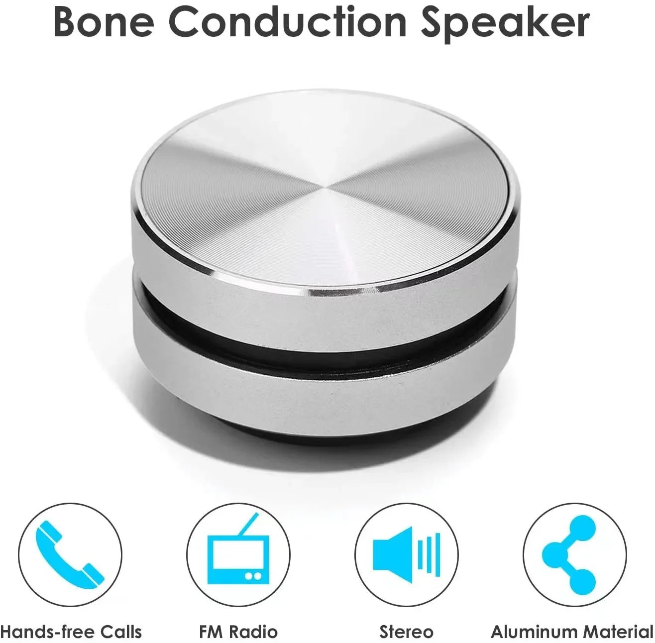 Bone Conduction Bluetooth Speaker – Vibration Stereo Audio, TWS Wireless Mini Portable Metal Speaker, Smallest Design