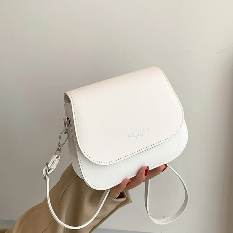 Women's Crossbody Bag – Solid Color Fashionable Retro Flipped Design, Casual and Simple Style