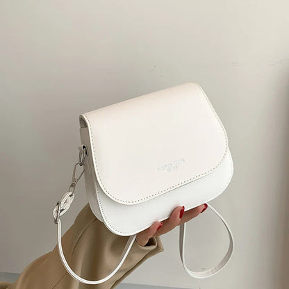 Women's Crossbody Bag – Solid Color Fashionable Retro Flipped Design, Casual and Simple Style