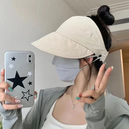 Protective and Stylish: Women's Foldable Wide Brim Sunhat - Adjustable Outdoor Bucket Hat with UV Protection, Perfect for Beach and Fishing