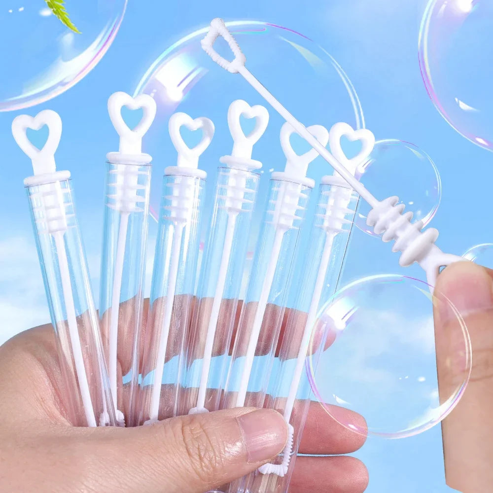 10/100Pcs Mini Heart Bubble Wands – Empty Wedding & Party Bubble Bottles, Baby Shower Favors, Kids Toys & Gifts