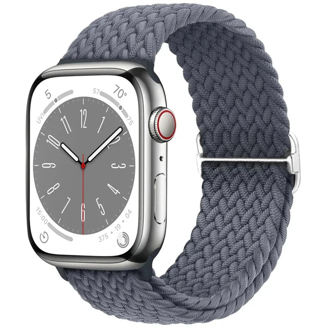 Elastic Braided Solo Loop Apple Watch Band – Adjustable Stretch Strap for Series SE, 5–11 & Ultra 3 (40mm–49mm)