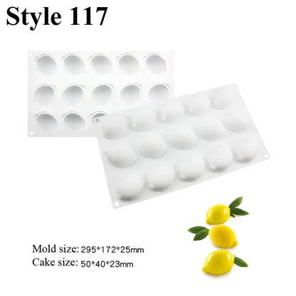 SHENHONG 3D Lemon Silicone Mould – 6-Cavity French Dessert Mousse Cake Mold for Pastry & Baking