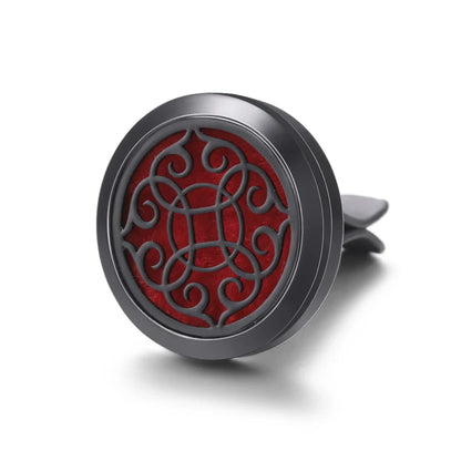 All-Black Tree of Life Car Air Freshener – Stainless Steel Aromatherapy Essential Oil Diffuser Locket Pendant