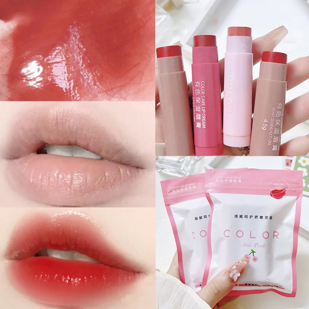 Cute Red Tint Lipstick Set – Moisturizing Colored Lip Balm with Anti-Drying & Fade-Resistant Lip Care Cosmetics