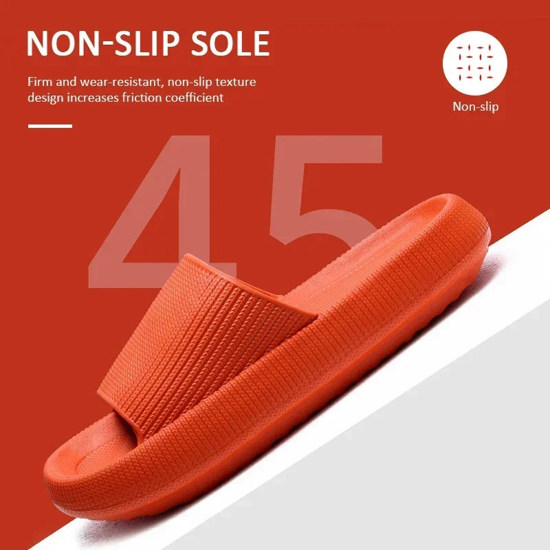 4cm Thick Sole EVA Cloud Slippers – Height Increasing Non-Slip Bathroom & Indoor Summer Sandals for Couple Home Use